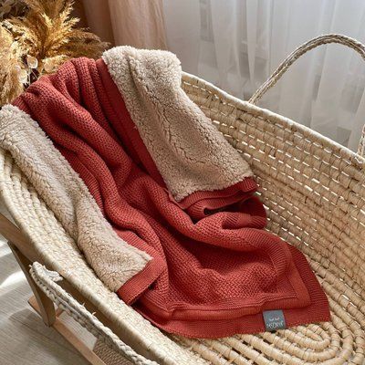 Плед бавовна Teddy Рогожка пудра, 80х100 +/- 2 см 937779 фото